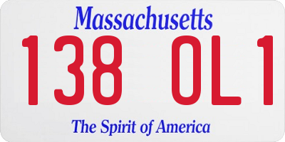 MA license plate 138OL1