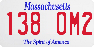 MA license plate 138OM2