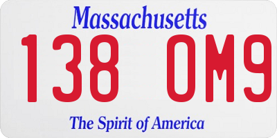 MA license plate 138OM9
