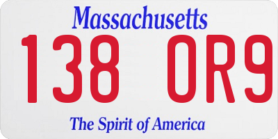 MA license plate 138OR9