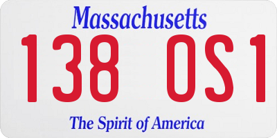MA license plate 138OS1