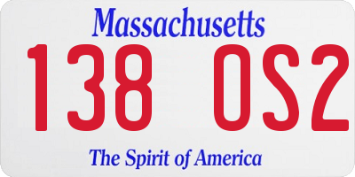 MA license plate 138OS2