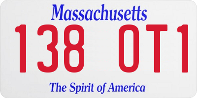 MA license plate 138OT1