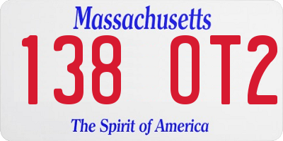 MA license plate 138OT2
