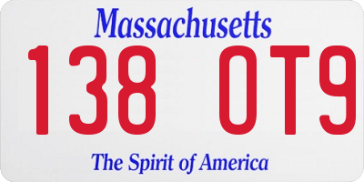 MA license plate 138OT9