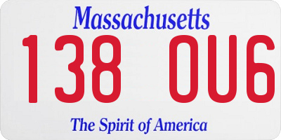MA license plate 138OU6