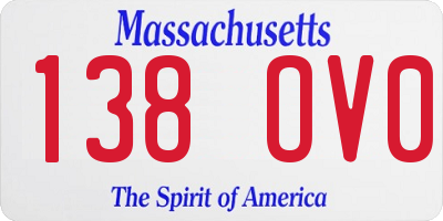 MA license plate 138OV0