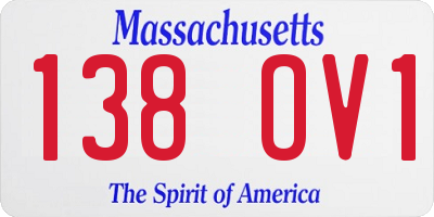 MA license plate 138OV1