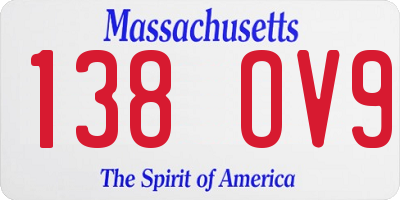MA license plate 138OV9