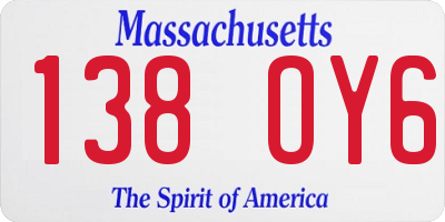 MA license plate 138OY6