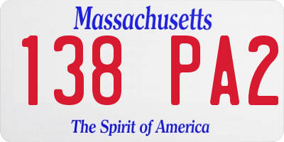 MA license plate 138PA2