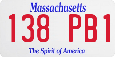 MA license plate 138PB1