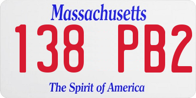 MA license plate 138PB2