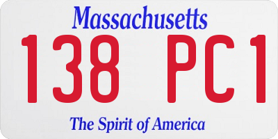 MA license plate 138PC1