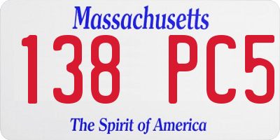 MA license plate 138PC5