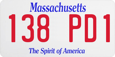 MA license plate 138PD1