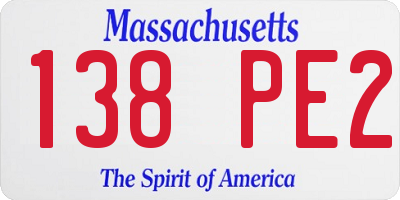 MA license plate 138PE2