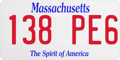 MA license plate 138PE6
