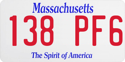 MA license plate 138PF6