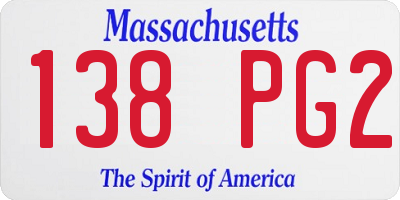 MA license plate 138PG2
