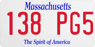 MA license plate 138PG5