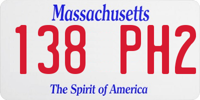 MA license plate 138PH2