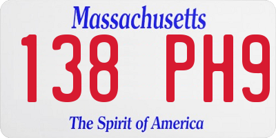 MA license plate 138PH9
