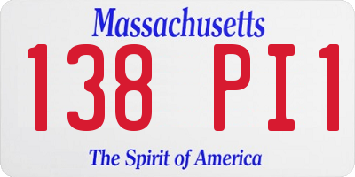 MA license plate 138PI1
