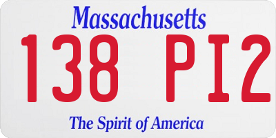 MA license plate 138PI2