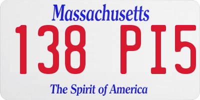 MA license plate 138PI5