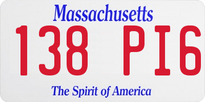 MA license plate 138PI6