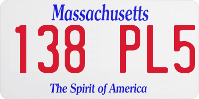 MA license plate 138PL5