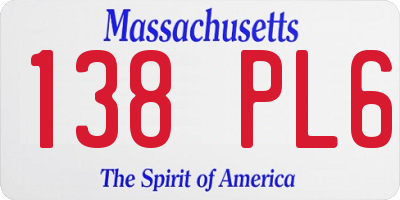 MA license plate 138PL6