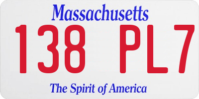 MA license plate 138PL7