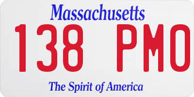 MA license plate 138PM0
