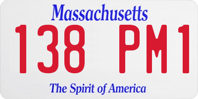 MA license plate 138PM1