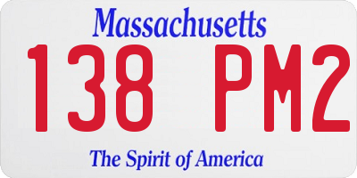 MA license plate 138PM2