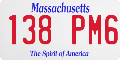 MA license plate 138PM6