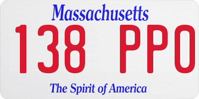 MA license plate 138PP0