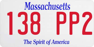 MA license plate 138PP2