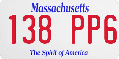 MA license plate 138PP6