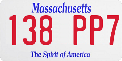 MA license plate 138PP7