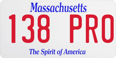 MA license plate 138PR0