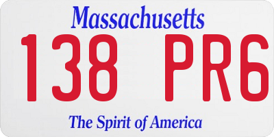 MA license plate 138PR6