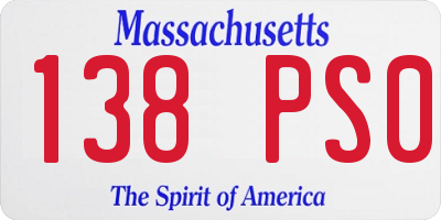 MA license plate 138PS0