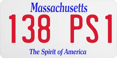 MA license plate 138PS1