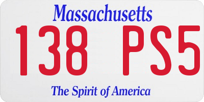 MA license plate 138PS5