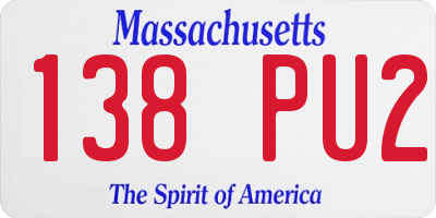 MA license plate 138PU2