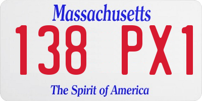 MA license plate 138PX1