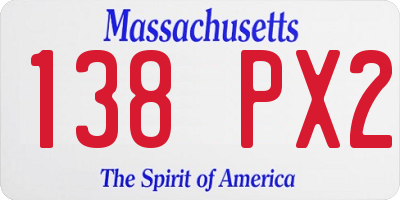 MA license plate 138PX2